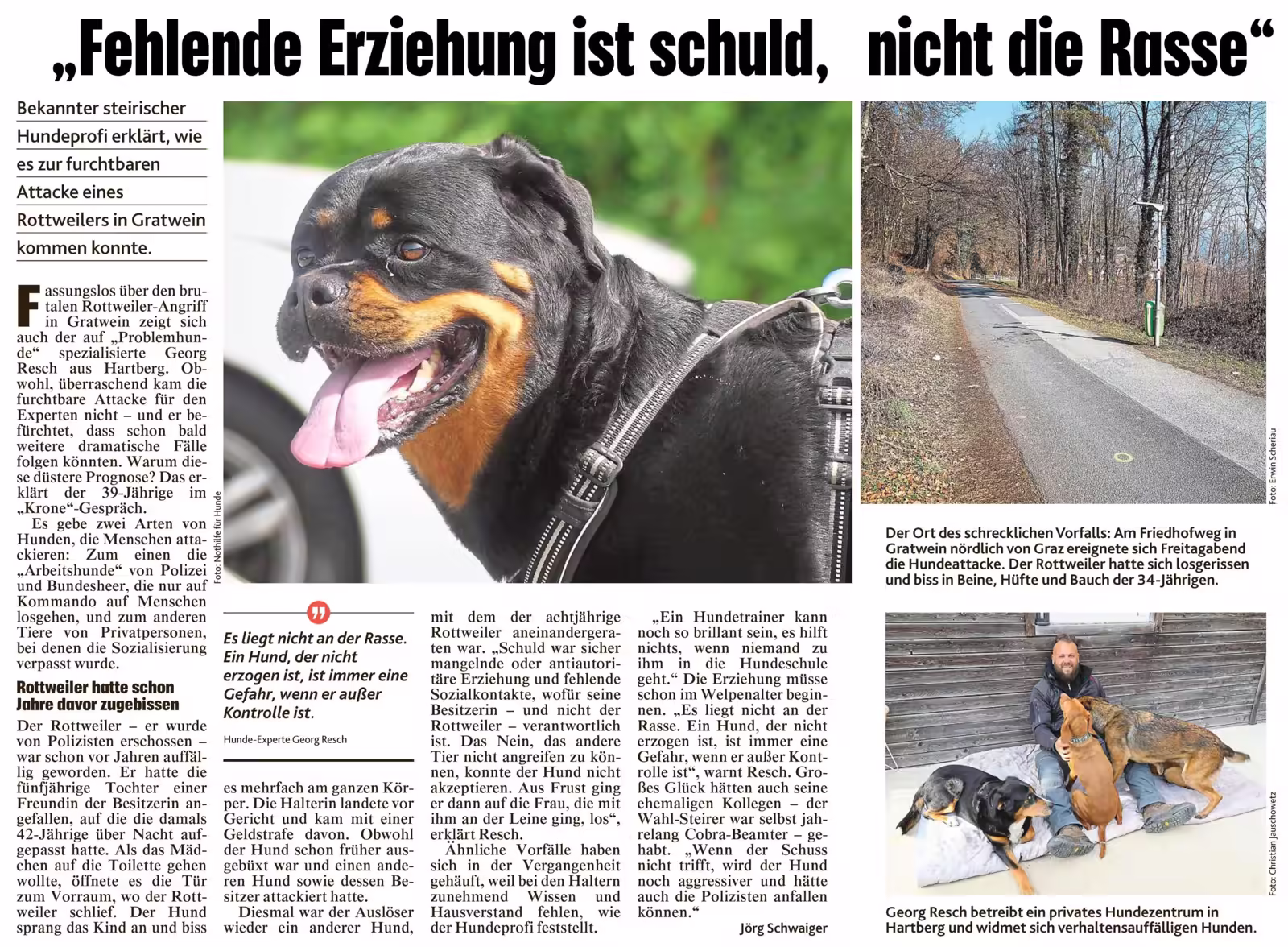 Zeitungsartikel „Fehlende Erziehung ist schuld, nicht die Rasse“